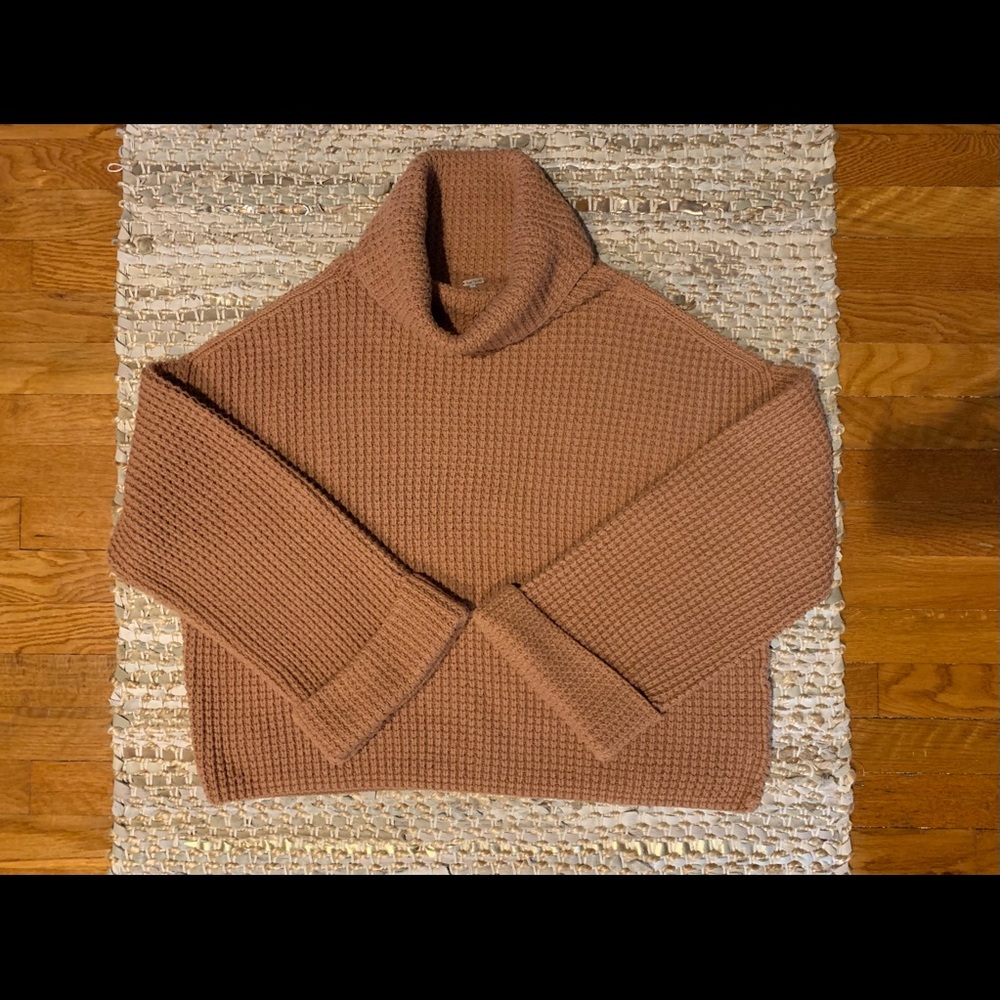 Free People terracotta chunky knit sweater